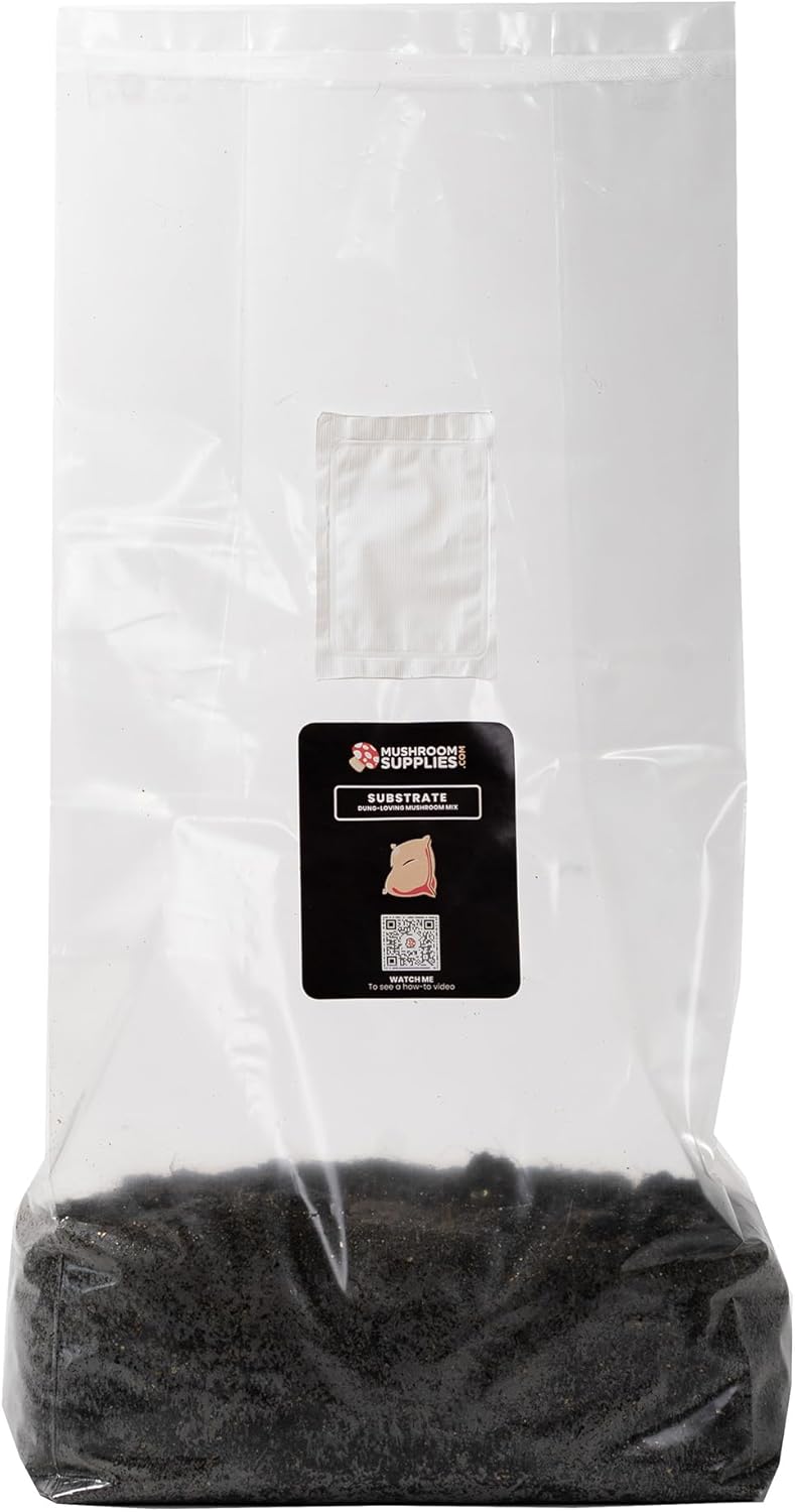 Mushroom Supplies, Substrate for Dung-Loving Mushrooms, Premium Manure, Sterile Grade, Micron Filter Grow Bag Included, Mycologist Recommended, 3 LB 5LB
