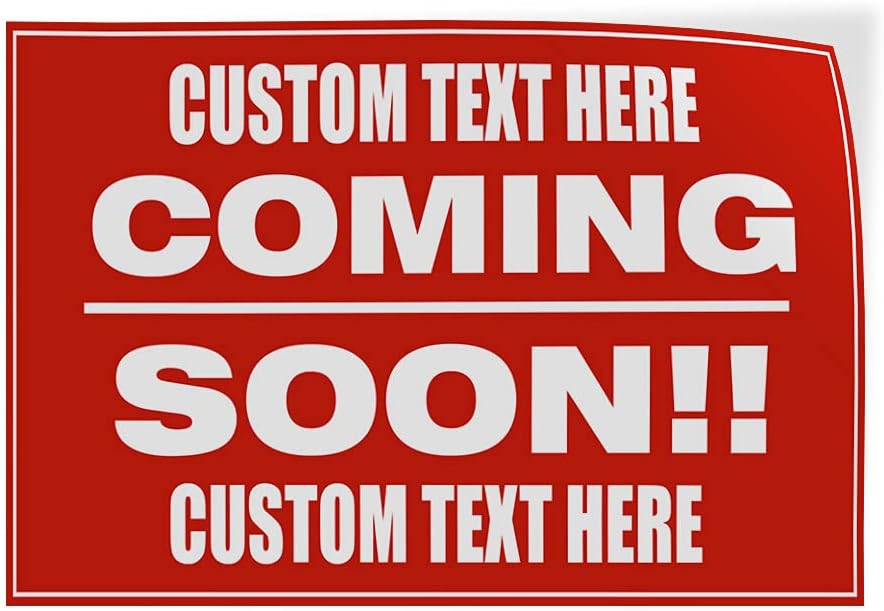 Decal Stickers Multiple Sizes Coming Soon Red Business D Industrial Vinyl Safety Sign Label Coming Soon Design Only 36x24Inches