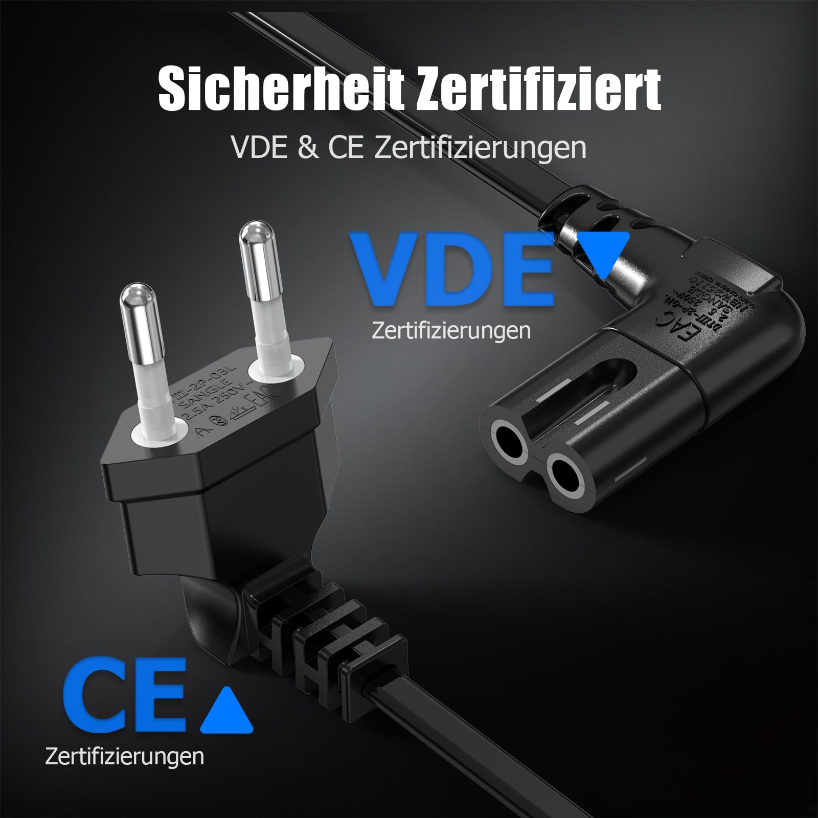 Cavo Alimentazione Tv Cavo Alimentazione Europeo C7 - 8 Figure 90 Gradi Per TV E Dispositivi Elettronici Cavo Alimentazione Ps4 - Foto 9