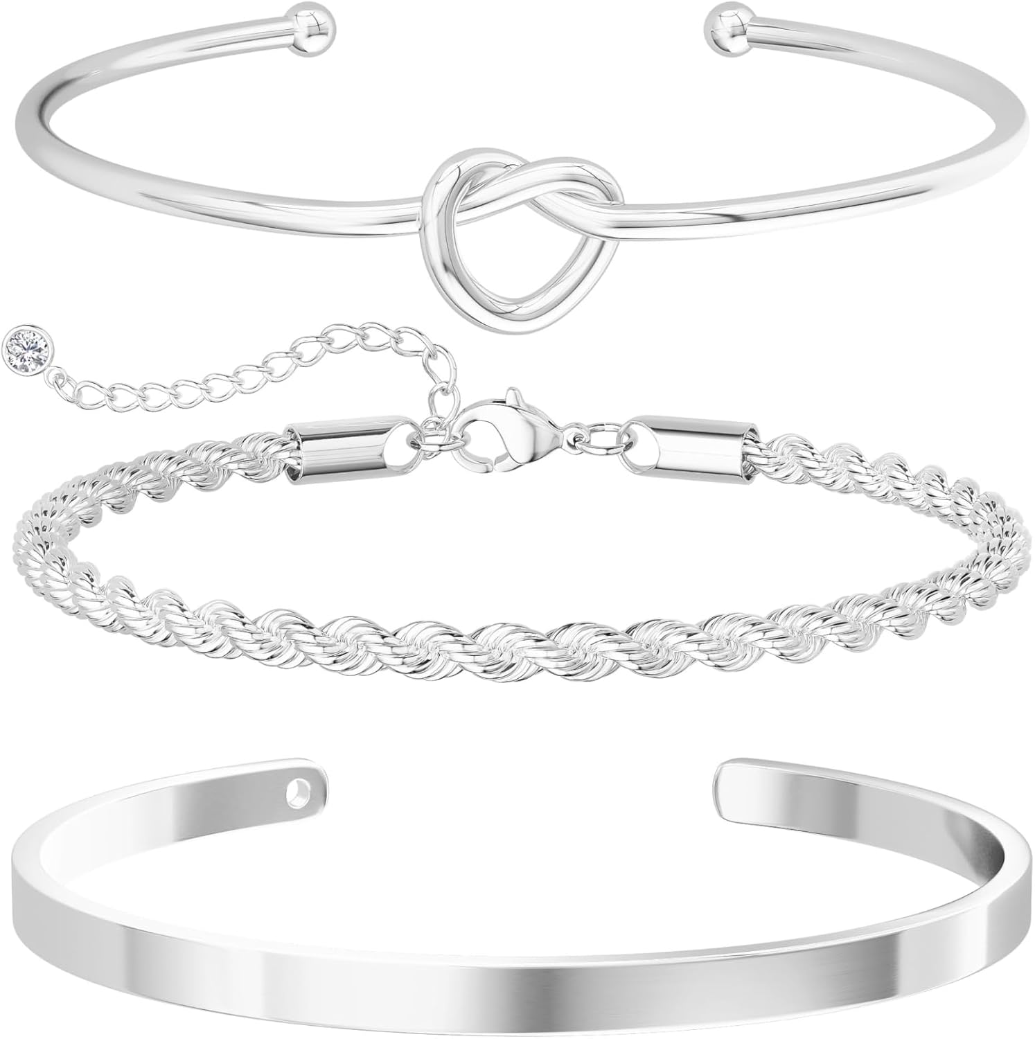 Gold Bangle Bracelets for Women, Non Tarnish Dainty 14K Gold Plated Cuff Bracelets Stackable for Women,Waterproof Bracelet Stack Gold Jewelry Gifts Trendy Adjustable Accessories - Image 7