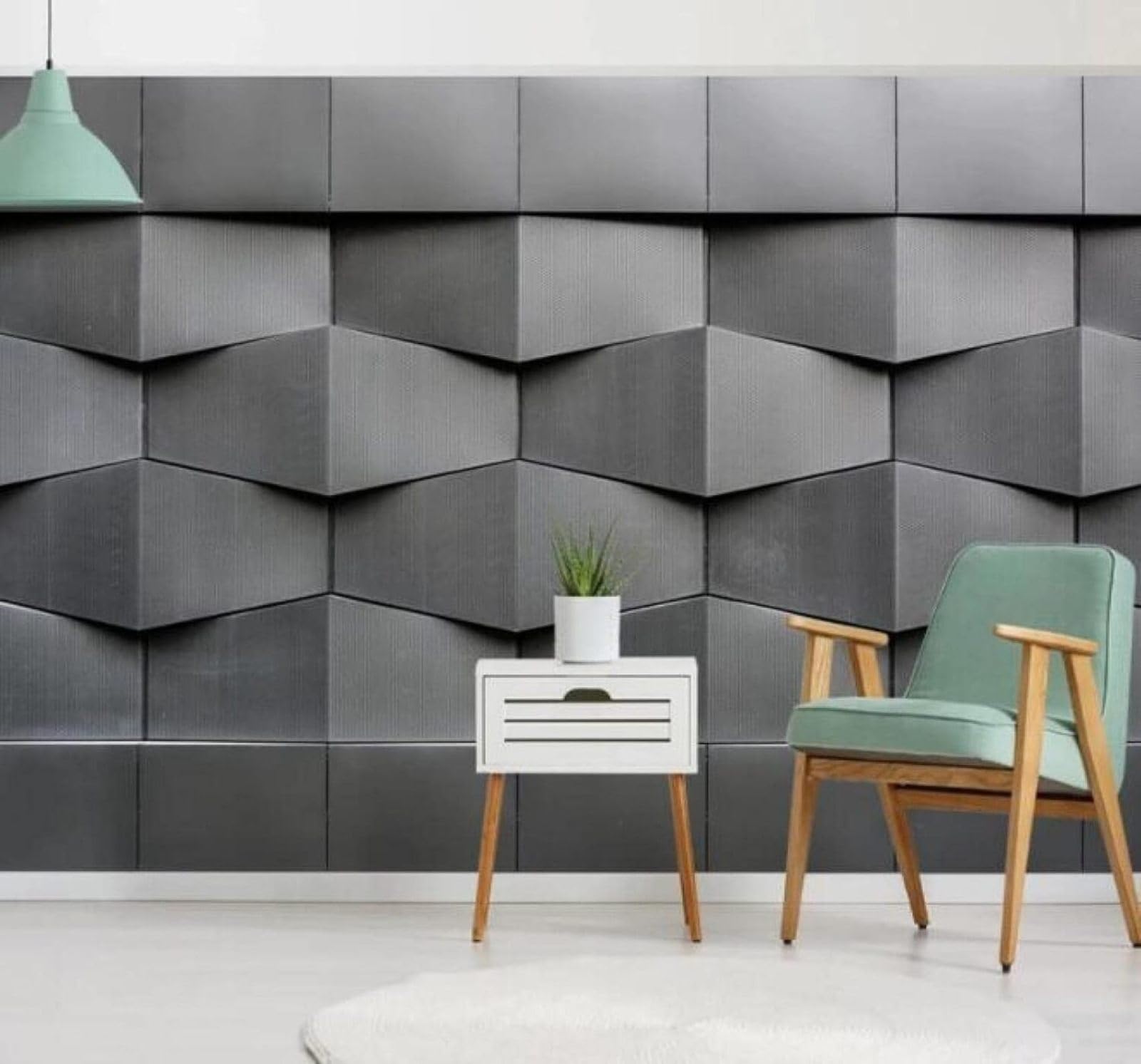 XLMING Three Dimensional Grey Black Geometric Pattern 3D Wallpaper Luxury Silk Study Dining Feature Sofa Grey Bedroom Living Room Tv Decorative Wall-400cm×280cm