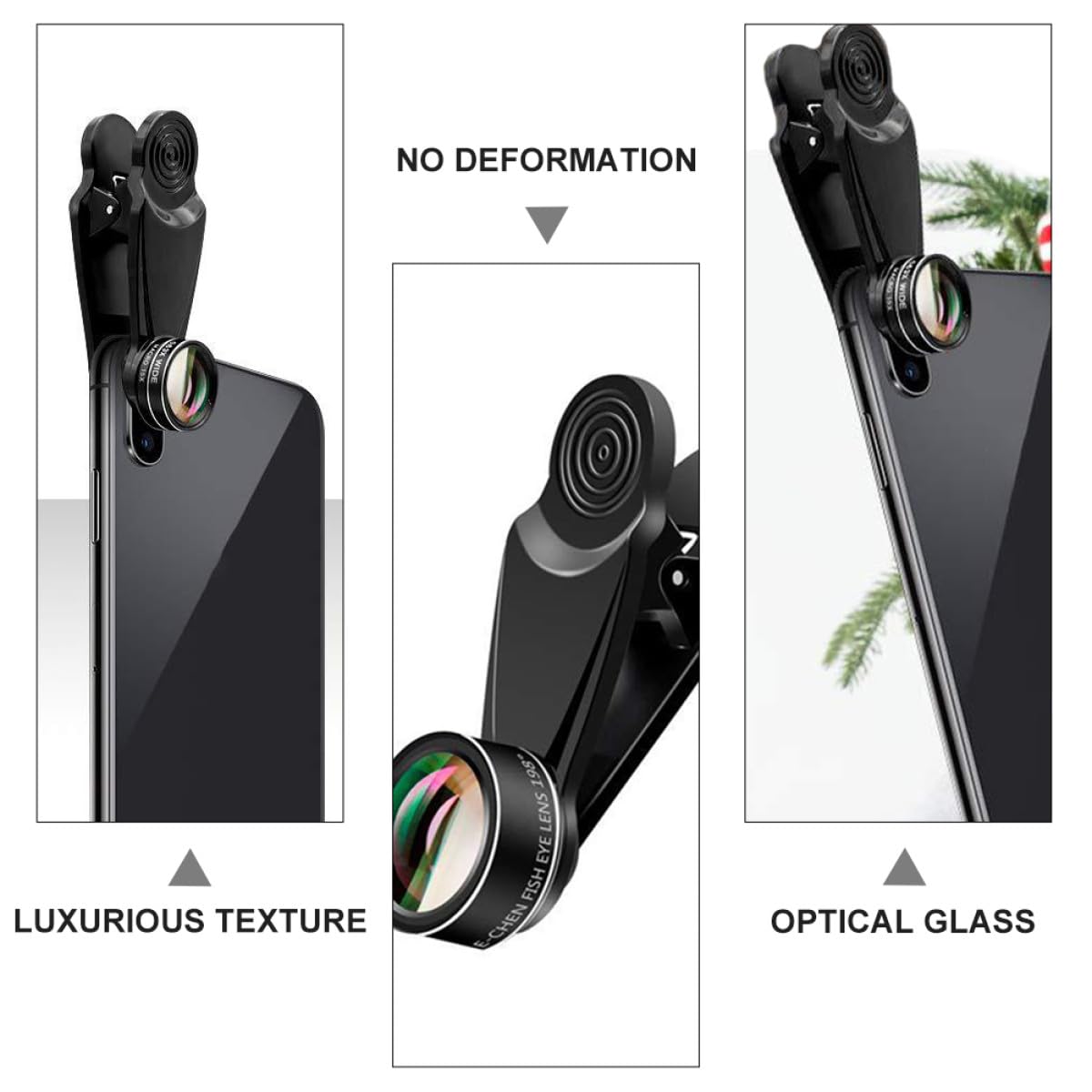 Handy Fotolinse 10-in-1 Weitwinkel Makro Satz für Smartphones Schwarz