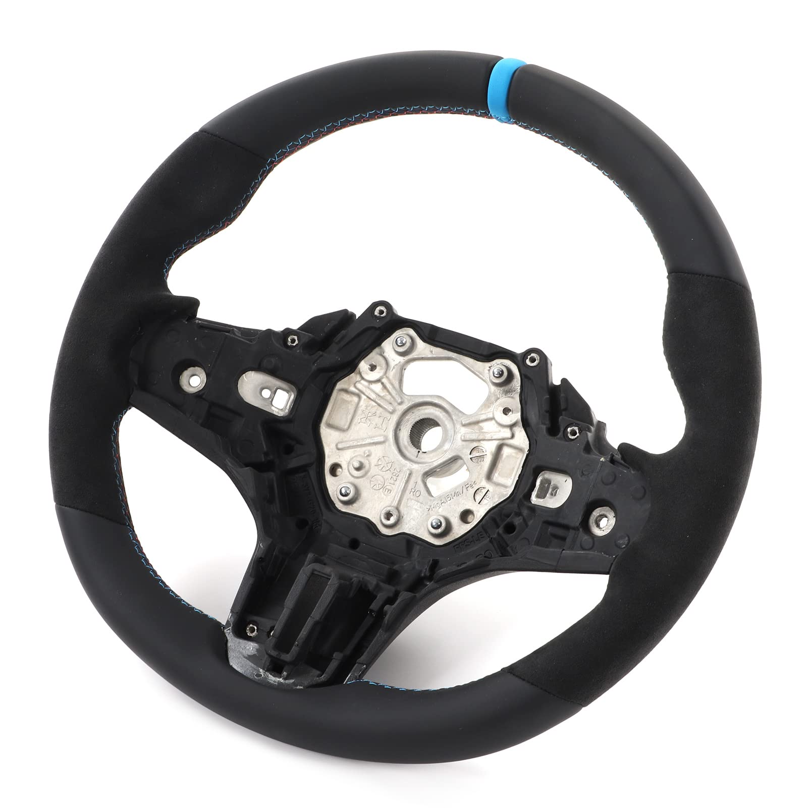 Zamszowe Kierownice MTRI 32302462910 Wymiana dla M3 M4 G82 G83 F4X G2X M Sport Koło Kierownicze 32302462910CAR STOWARZY (Niebieski znak wyrównania)