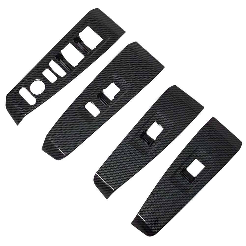 Compatible with 2023 2024 2025 Honda Accord Accessories Door Window Switch Panel Cover Window Control Button Trim for (Carbon Style No Seat Heating Buttons)