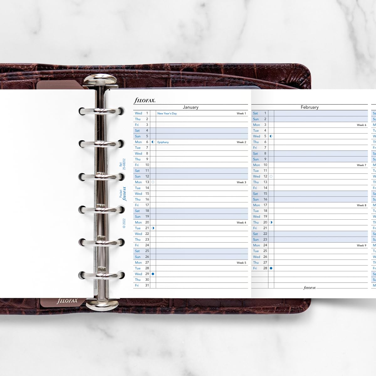 FILOFAX Calendario con inserto tascabile annuale verticale (E) 2025