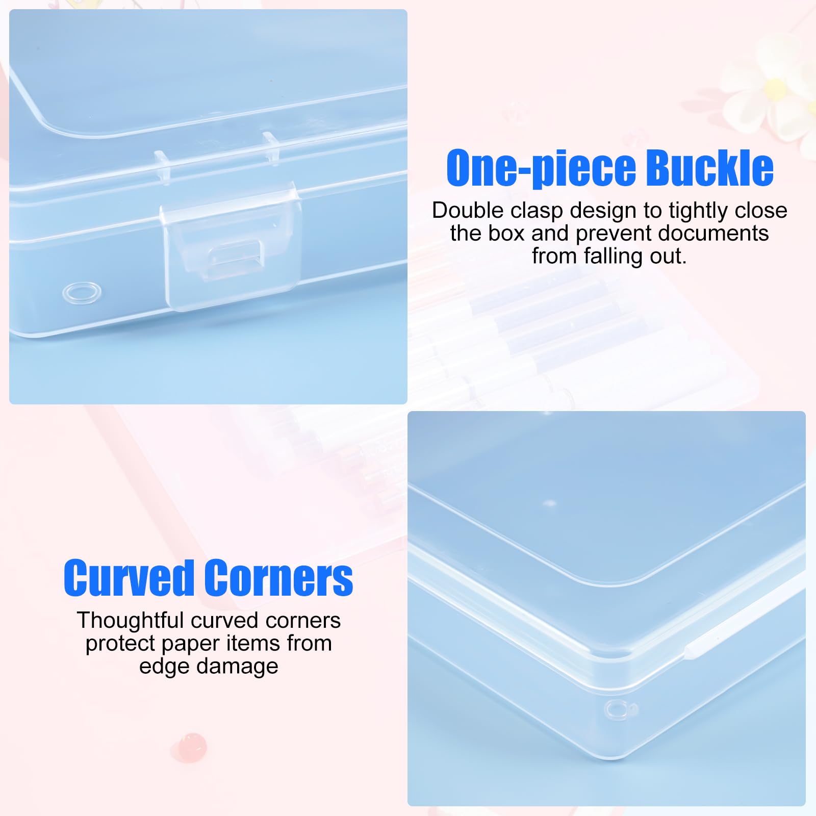 2 Stück Durchsichtige Organizer A4,30 × 22.5×2.2cmTragbare Archivbox A4 | Multifunktionale Transparent Projektkoffer aus Plastik,für Aufbewahrungsbox,Dokumentenbox,Papieraufbewahrung