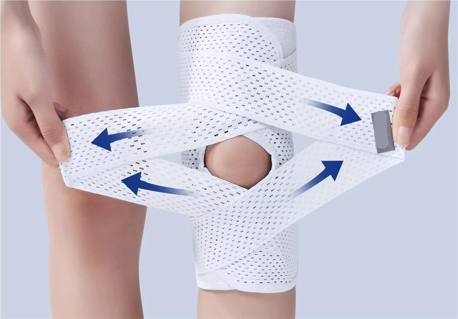 Sport-Knieschoner 1Pc Knieorthese mit seitlichen Stabilisatoren, atmungsaktiv, verstellbar, Lauftraining FüR Sportarten(S)