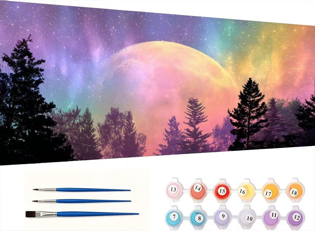 Pintar por Numeros Adultos, Cielo Estrellado ArcoíRis, 70x90cm 7JGWX-28
