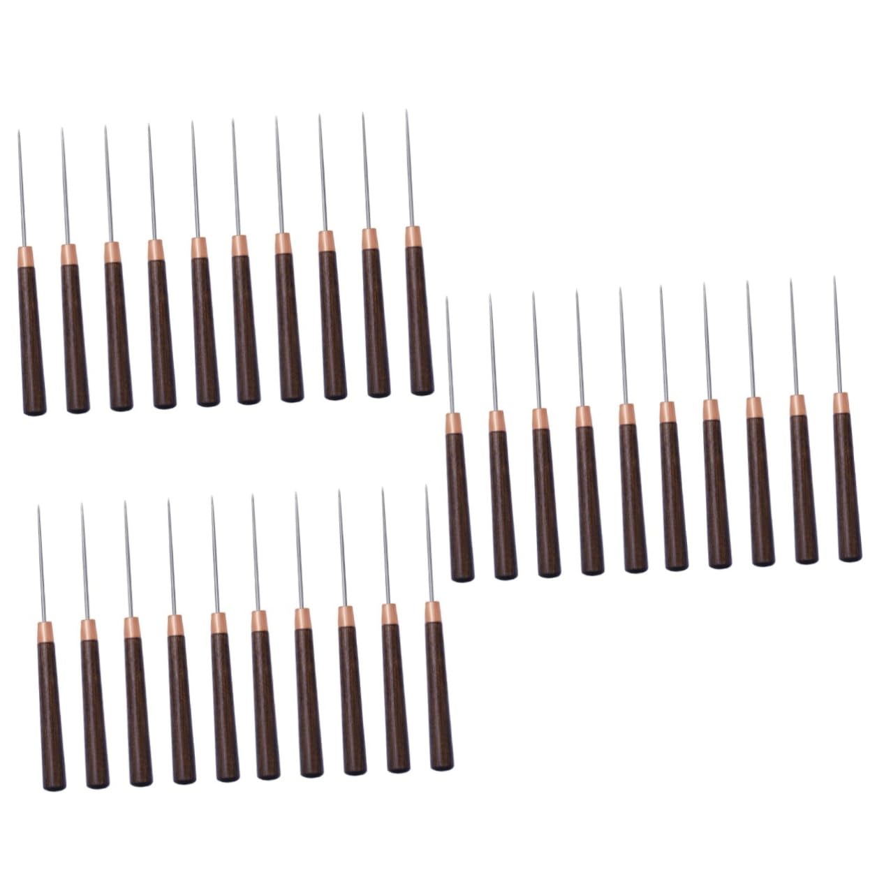 Veemoon 3sets 10pcs Wooden Handle Awl for DIY Sewing Craft and Shoe Repair Tools Durable Efficient Stitching Tools for and Easy Penetration 10pcs*3