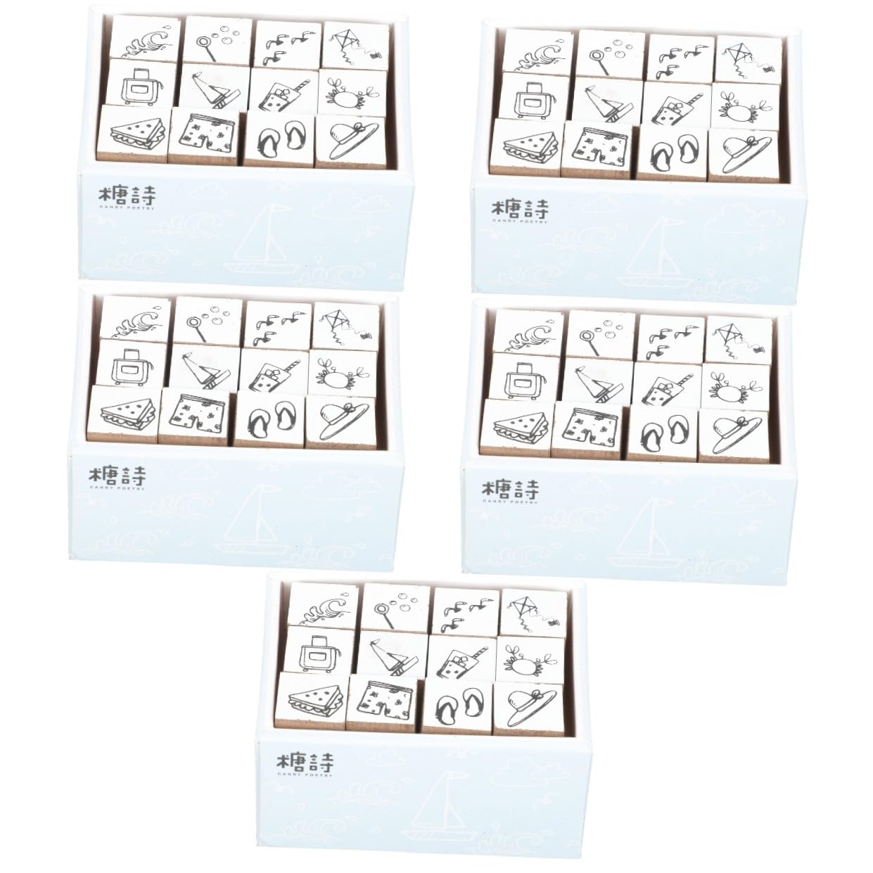 NUOBESTY 5 Sätze Hölzernes Siegel Adventsgeschenke Kinderstempel Tags Scrapbook-aufkleber Eindrücke Werkzeug Scrapbook-diy-tool Tagebuch Diy Stempel Holz Khaki 12 Stück * 5