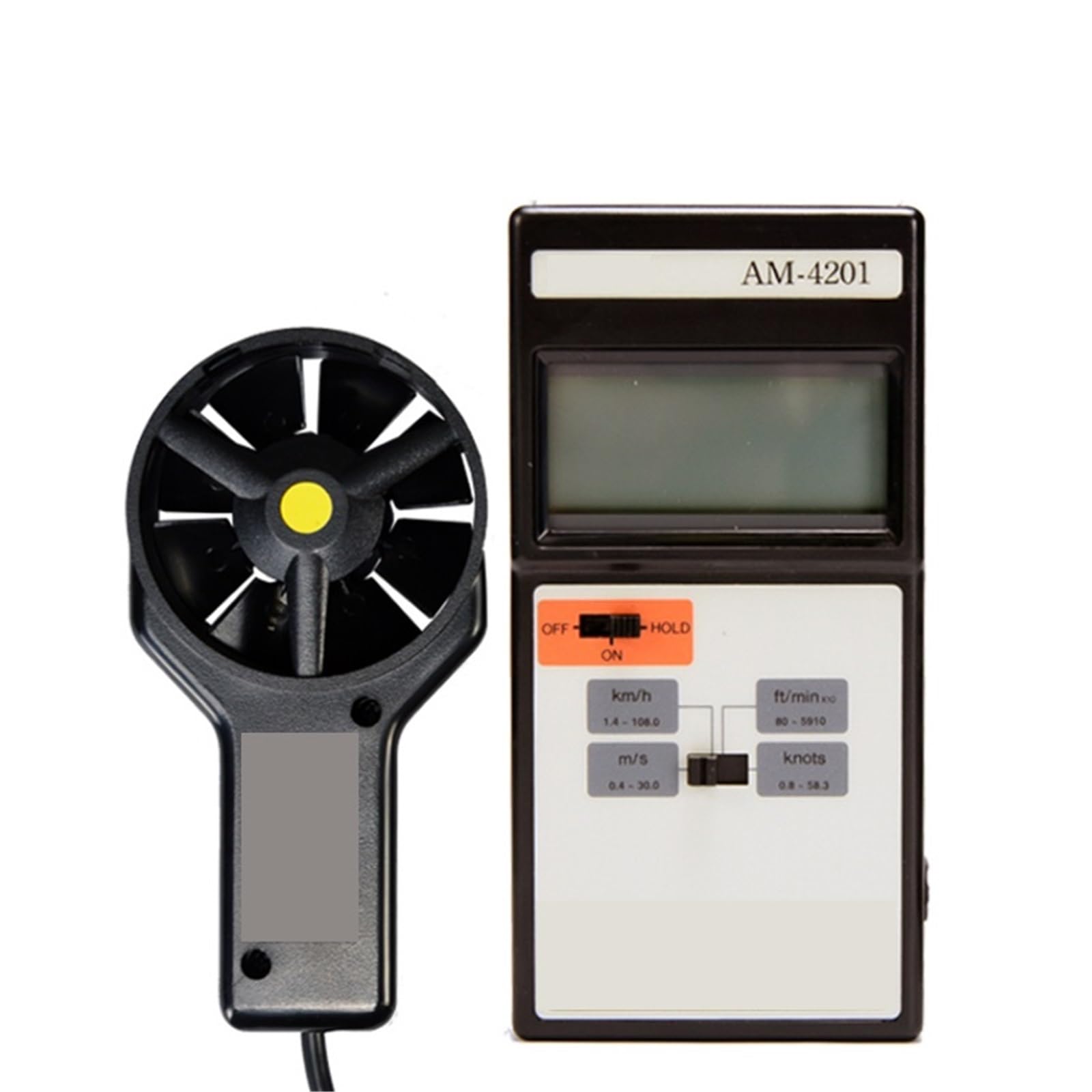 AM-4201 AM4201 Tragbares Flügelrad-Anemometer Windgeschwindigkeitsmesser 0,4-30 m/s