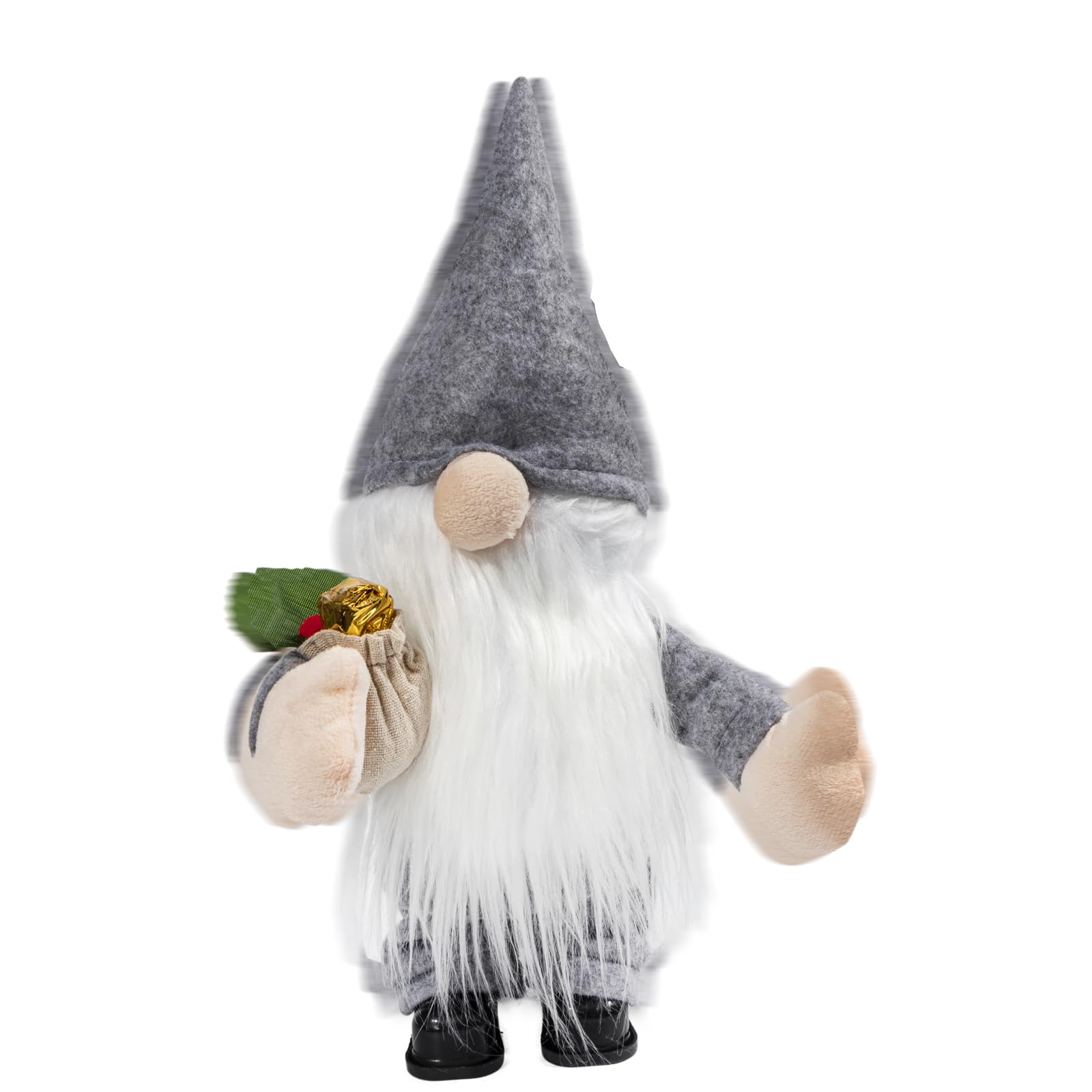 Photo 1 of Electric Gnome Santa, Sing Dancing Christmas Gnome Santa Claus Decoration Christmas Gnome Santa Plush Toys Xmas Electric Dolls Grey