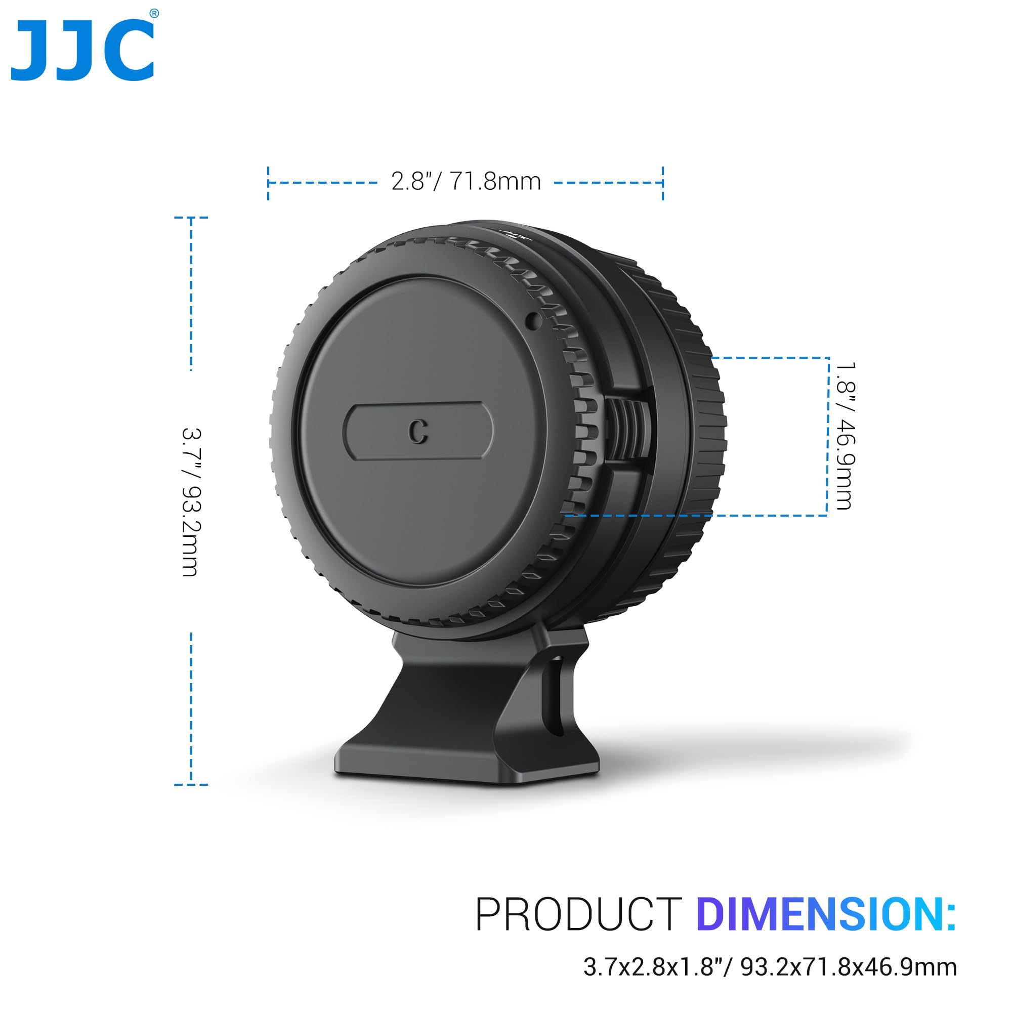 JJC EF-RF Adaptateur de Montage Autofocus pour Objectif Canon EF EF/S vers EOS R Ra RP R1 R3 R5II R5 R5c R6 R6II R7 R8 R10 R50 Support en Métal Pied Trépied Amovible avec Filetage 1/4"-20