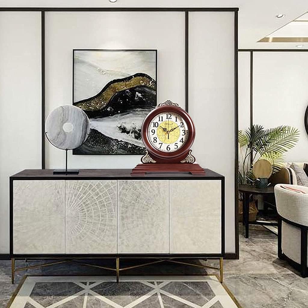 Documented Table Standing Clock Desk Clock Chinese Retro Clock House Living Room Bedroom Decoration Table Watch Desktop Ornaments Little Table Clock Interior Decoration Clock (Size: B) (C)