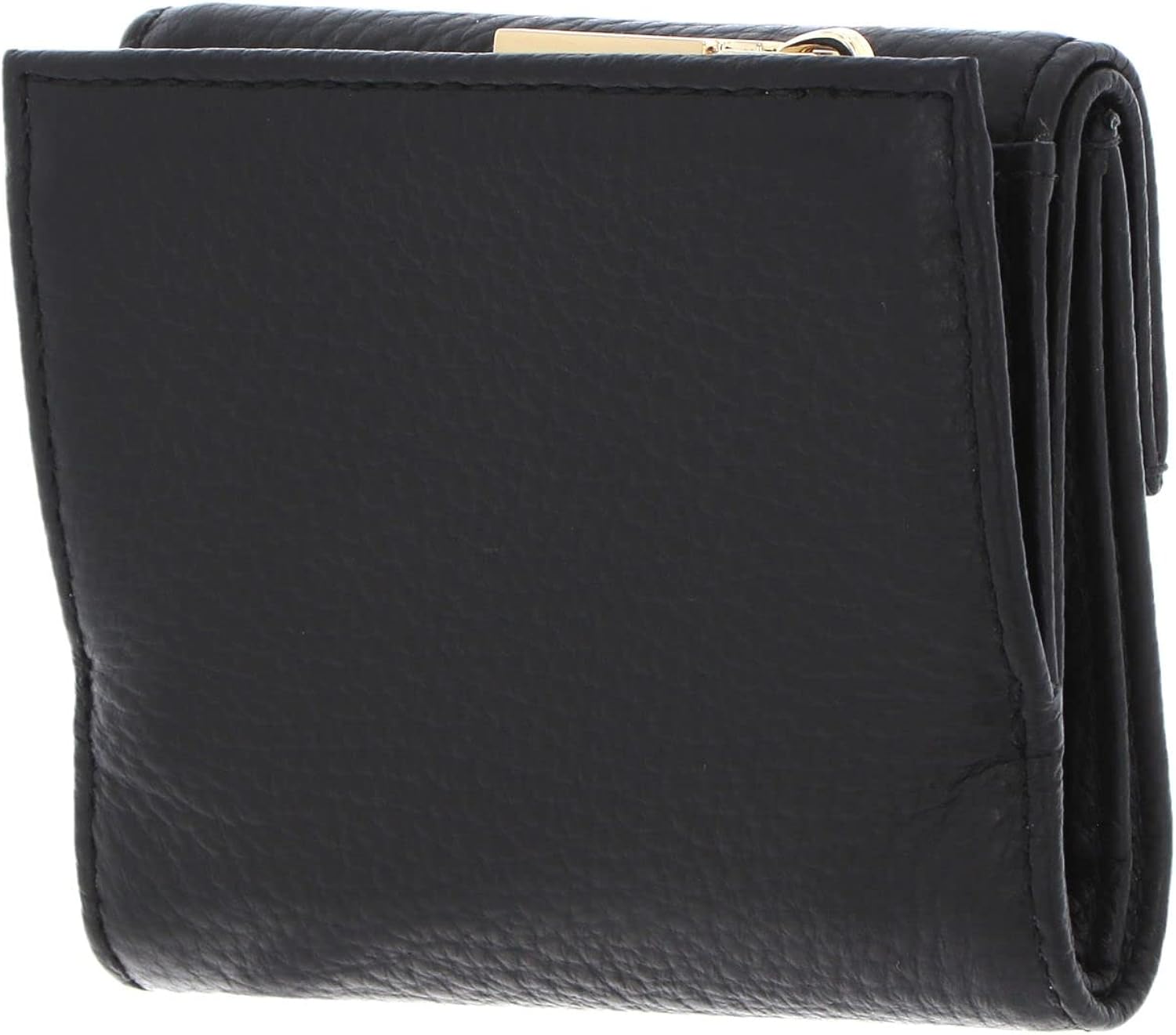 COCCINELLE Metallic Soft Mini Wallet Grainy Leather Noir COCCINELLE Metallic Soft Mini Wallet Grainy Leather Noir