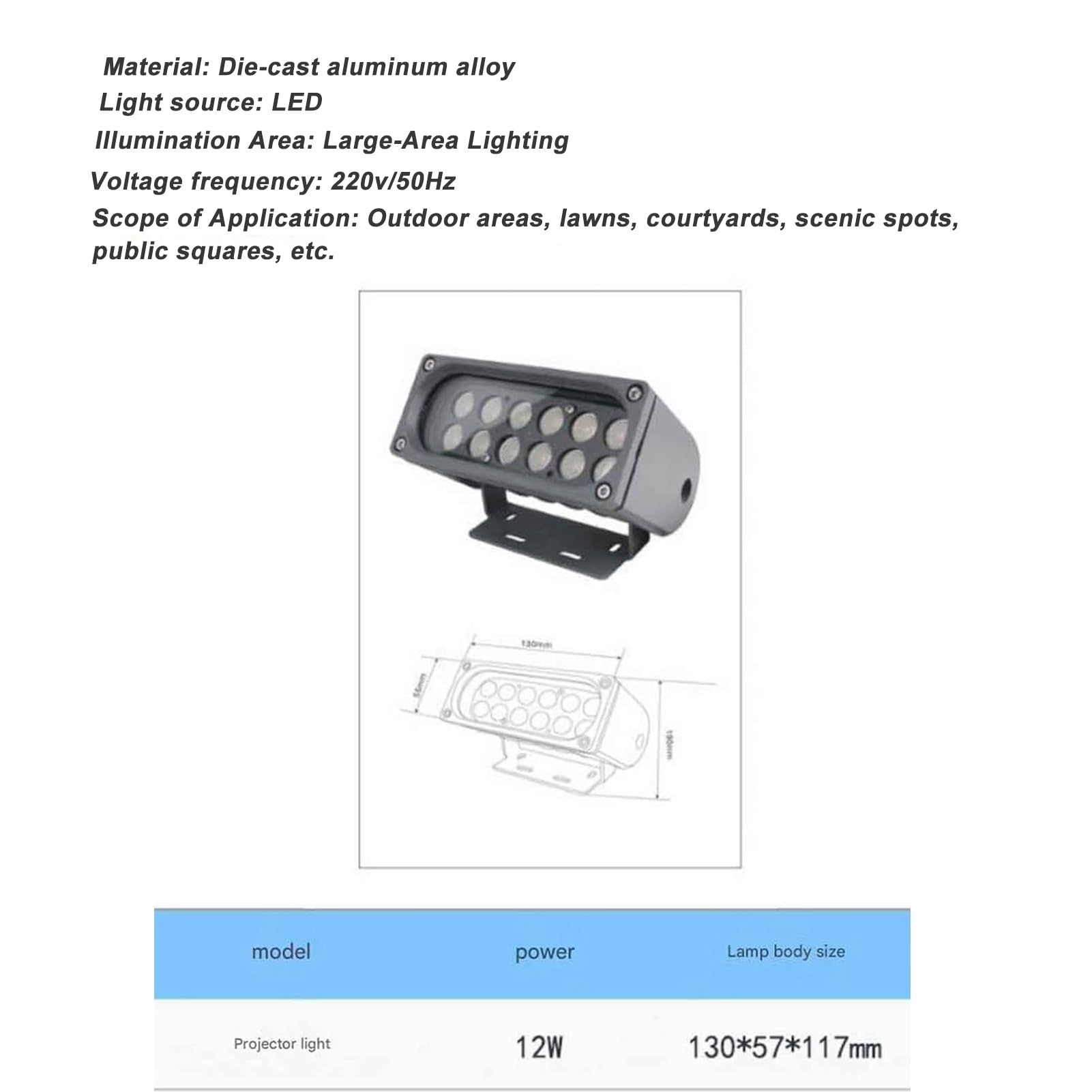 Luces De Paisaje - Focos Rectangulares Para Exteriores, Iluminación LED Exterior Impermeable IP65, Foco LED De 12W, Para La Iluminación De Patios, Jardines Y Entradas(Neutral White)