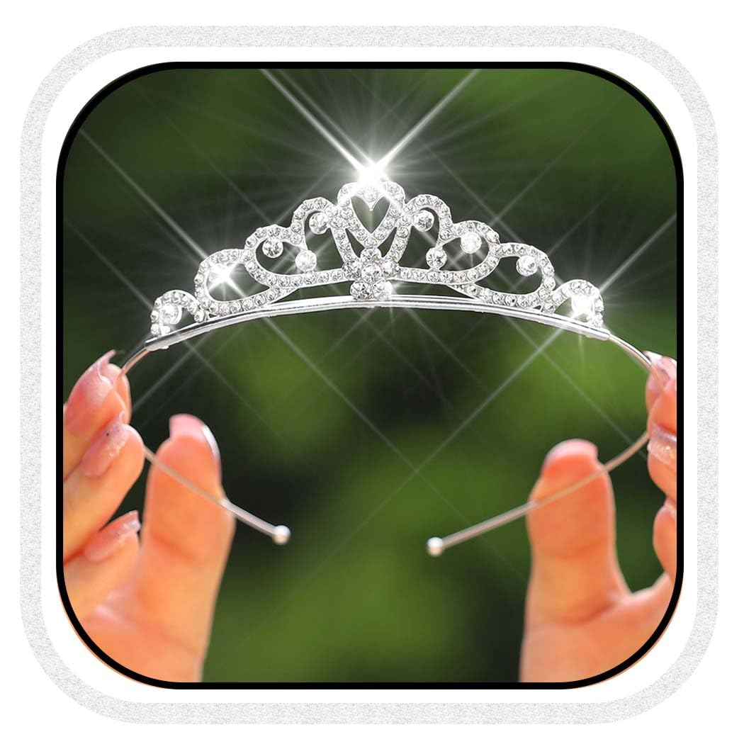 Yean Silver Mini Tiara Small Princess Crown Tiaras Headband for Girl