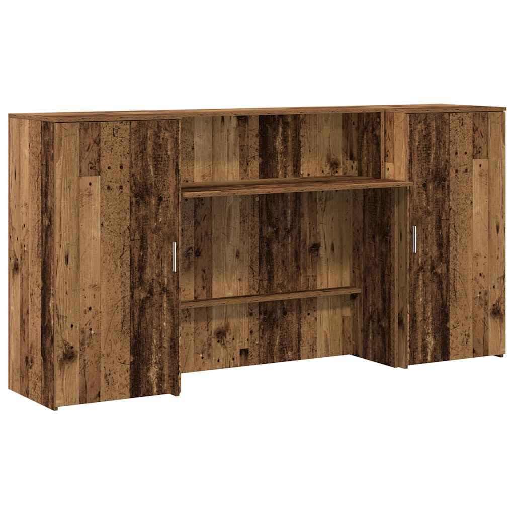 vidaXL Schreibtisch Empfangstheke Altholz-Optik 200x50x103,5 cm Holzwerkstoff