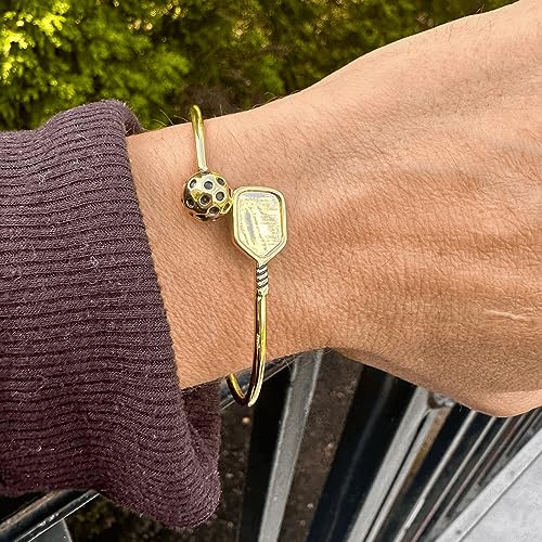 Sportybella Pickleball Bracelet - Women's Pickleball Paddle Cuff Bangle, Gift for Female Players4