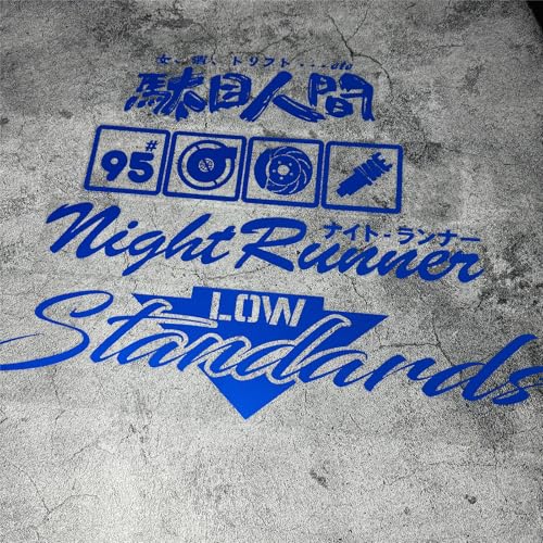Image of Car Stickers for Night Runner Low Standards 95# Turbo Decal Auto Rear Windshield Window Tape 1 Set (Blue)