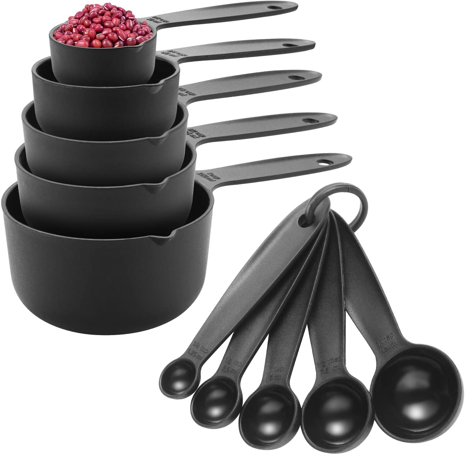 RKPM HOMES Measuring Cups and Spoons Set | Hanging Groove & Engraved Measurement | with Ring Holder Multi-Function | Multipurpose Kitchen Tool | with Spout | BPA Free and Dishwasher Safe – Set of 10 (B09MDMBB7Z) Amazon Price History, Amazon Price Tracker