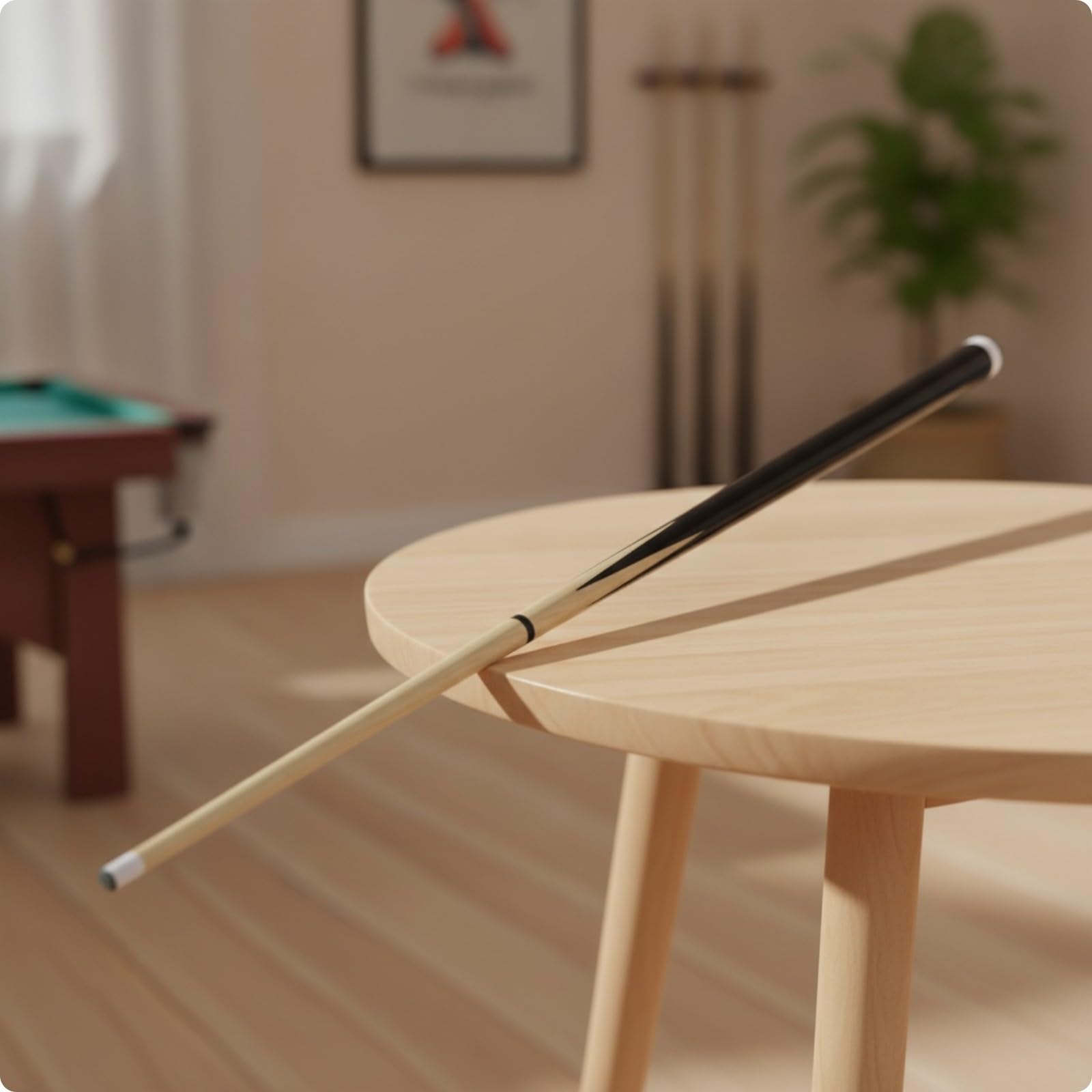Gralara da Biliardo Monopezzo Leggera | Design Bicolore, Affusolata, da Biliardo in Legno, per Casa, Principianti, Bambini, 92CM