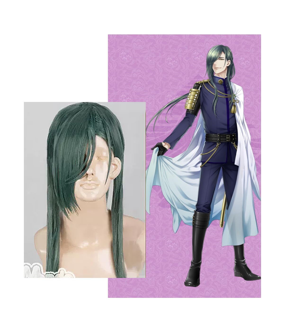 Touken Ranbu Nikkari Aoe Cosplay Wig cosplay Clothing and dressing up Clothing: Adult Halloween wigs for men and women(Clothing and shoes sold separately)
