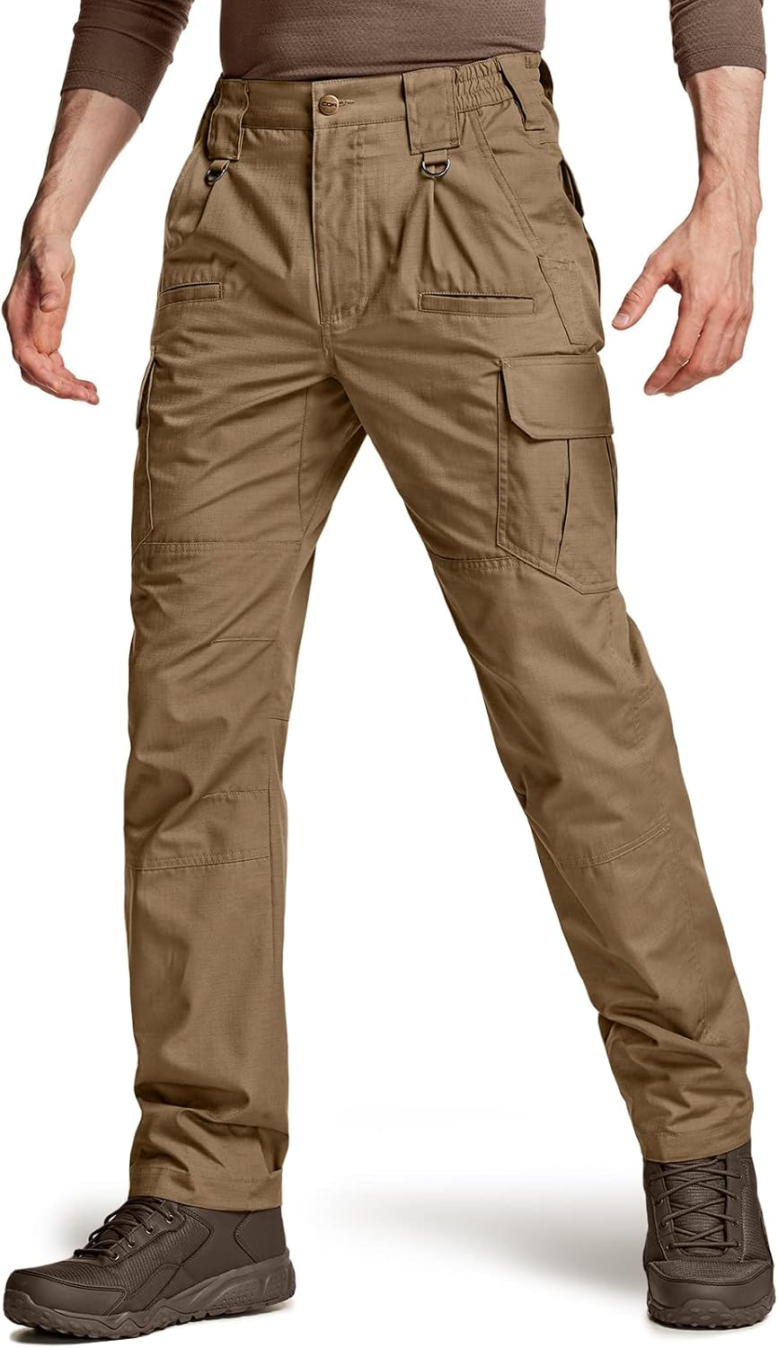 CQR Men's Tactical Pants, Water Repellent Ripstop Cargo Pants, Lightweight EDC Hiking Work Pants, Outdoor Apparel : Sports & Outdoors