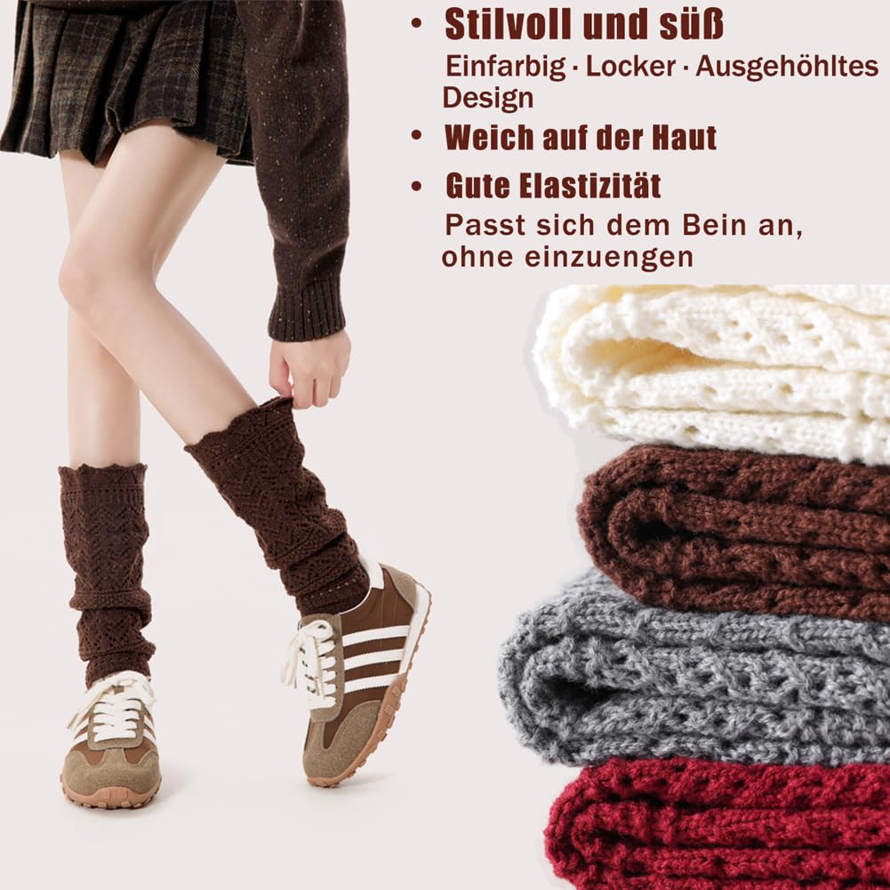 2 paia di calzini da donna Slouch caldi in acrilico al ginocchio, calzini invernali a maglia, calze invernali a maglia