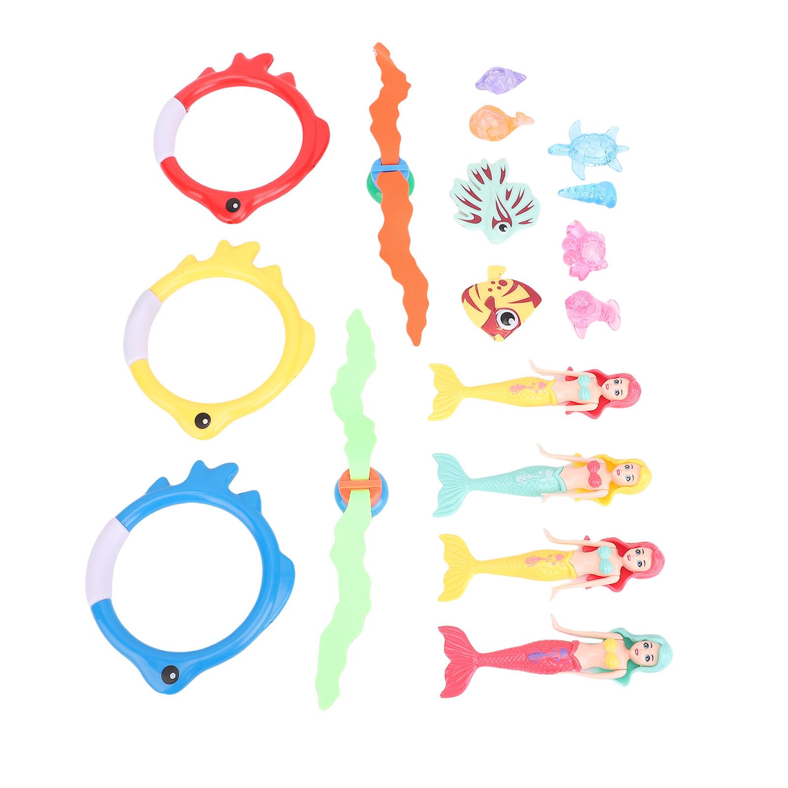 Generic Ensemble de Jouets de Piscine de Plongée pour Enfants avec Anneaux Coulants et Poissons, Jouet de Jeu de Natation en Matière Plastique pour Enfants, adapté aux Piscines et aux Plages