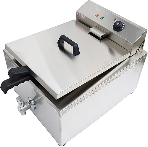 INTSUPERMAI 110V 2000W 22L Embudo eléctrico industrial pastel Freidora profunda Control de temperatura Donas francesas Acero inoxidable Comercial de