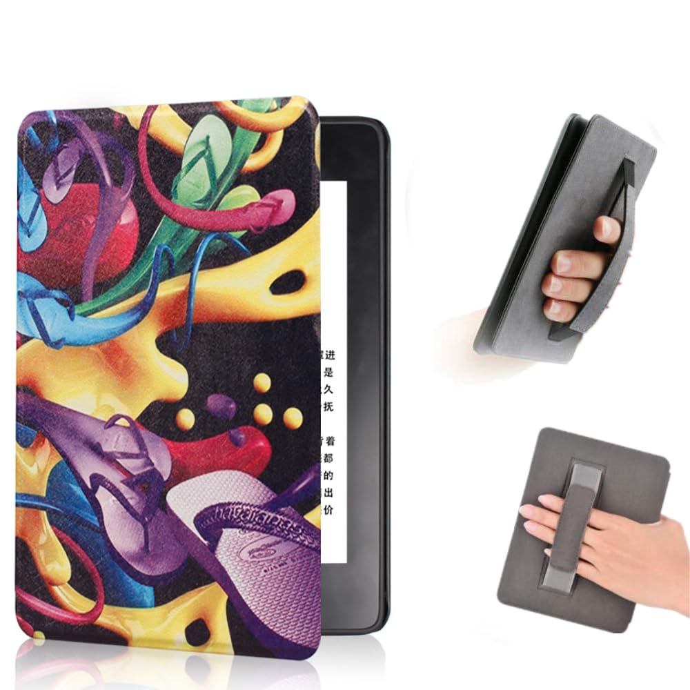 COCFOOKIW Case for 6.8" Kindle paperwhite 11th Generation and Signed Edition(Released in 2021)-Premium PU Leather Cover with Hand Strap And Auto Sleep/Wake