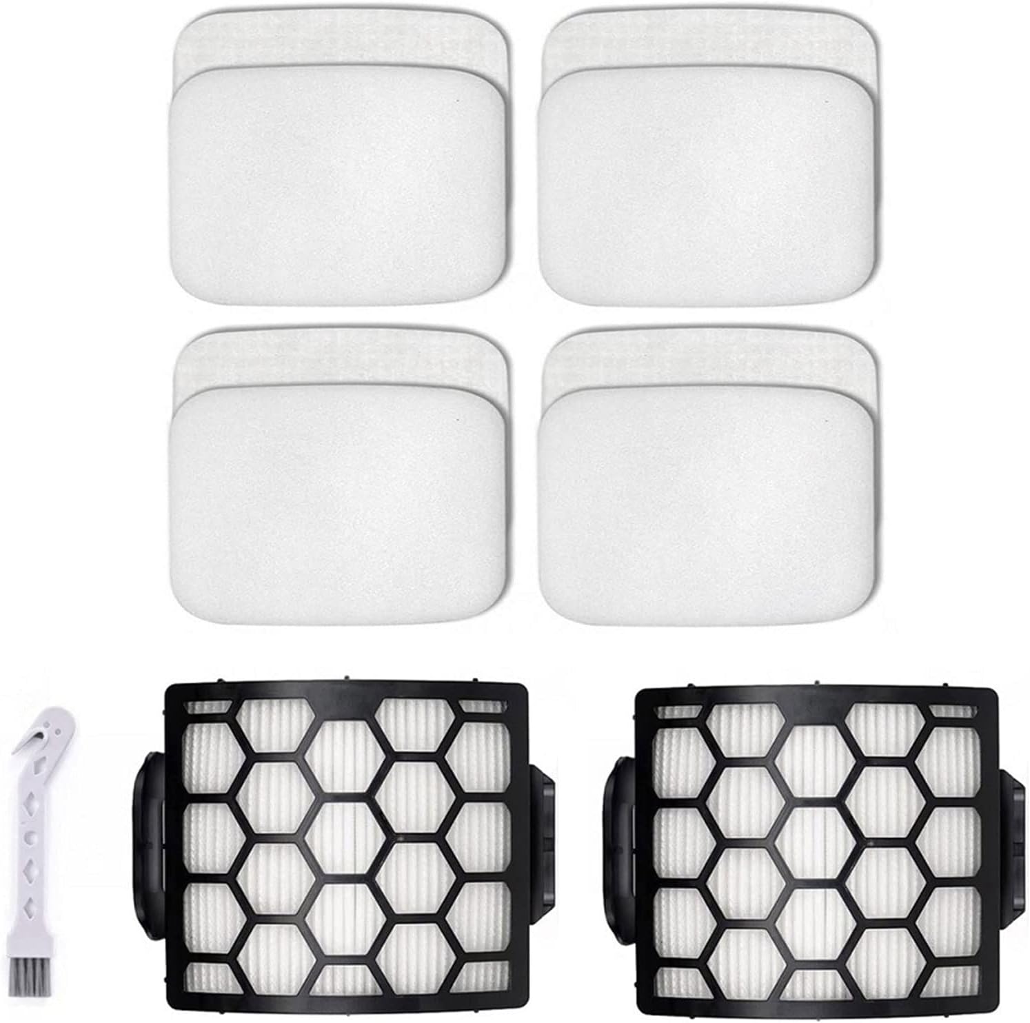 VideoPUP Replacement UV850 Filter, 2pcs HEPA Filter & 4pcs Foam Felt Filter Kit Compatible with Shark Rotator Navigator Lift-Away PowerFins Upright Vacuum LA300 LA301 LA322 LA502, Replace XHF320