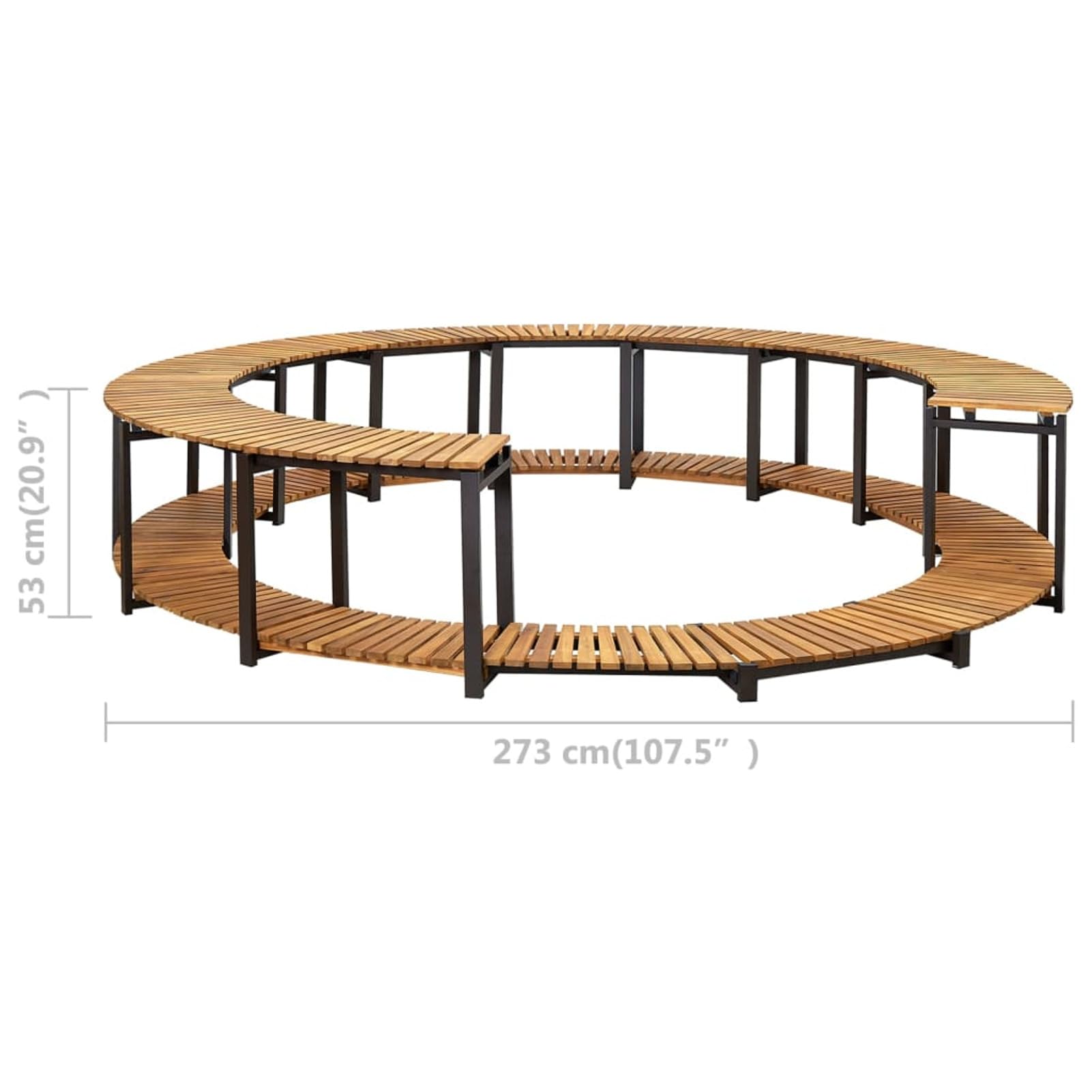 ShGaxin Krawędź wanny z hydromasażem z litego drewna akacjowego 273x53 cm, Yacuzzi na zewnątrz nadmuchiwane części zamienne, krawędź wanny z hydromasażem SPA