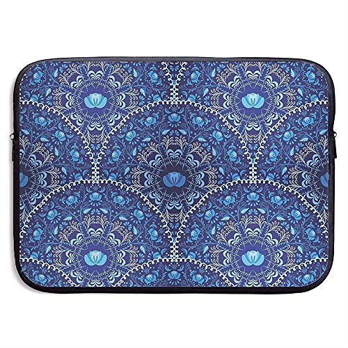 Preisvergleich Produktbild Rundschreiben und Blumen gleichermaßen Orientalische Laptoptasche Tragbarer Reißverschluss Laptoptasche Tablet-Tasche, 13 Zoll