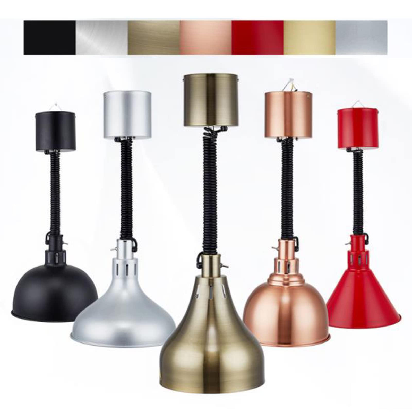 Lampada scaldavivande, scaldavivande Commerciale da 250 W, Lampada riscaldante Retrattile a Sospensione per Alimenti, per Forniture di ristorazione e Catering (G)