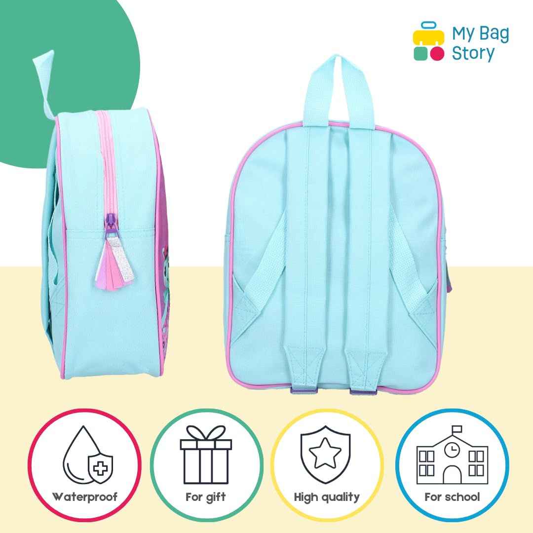 mybagstory - Plecak dziecięcy dla dziewczynki niebieski Gabby - Dziecko - Szkoła - Przedszkole - Przedszkole - Żłobek - Tornister dziewczęcy - Rozmiar 29 cm - Regulowane ramiączka - Pomysł na prezent,