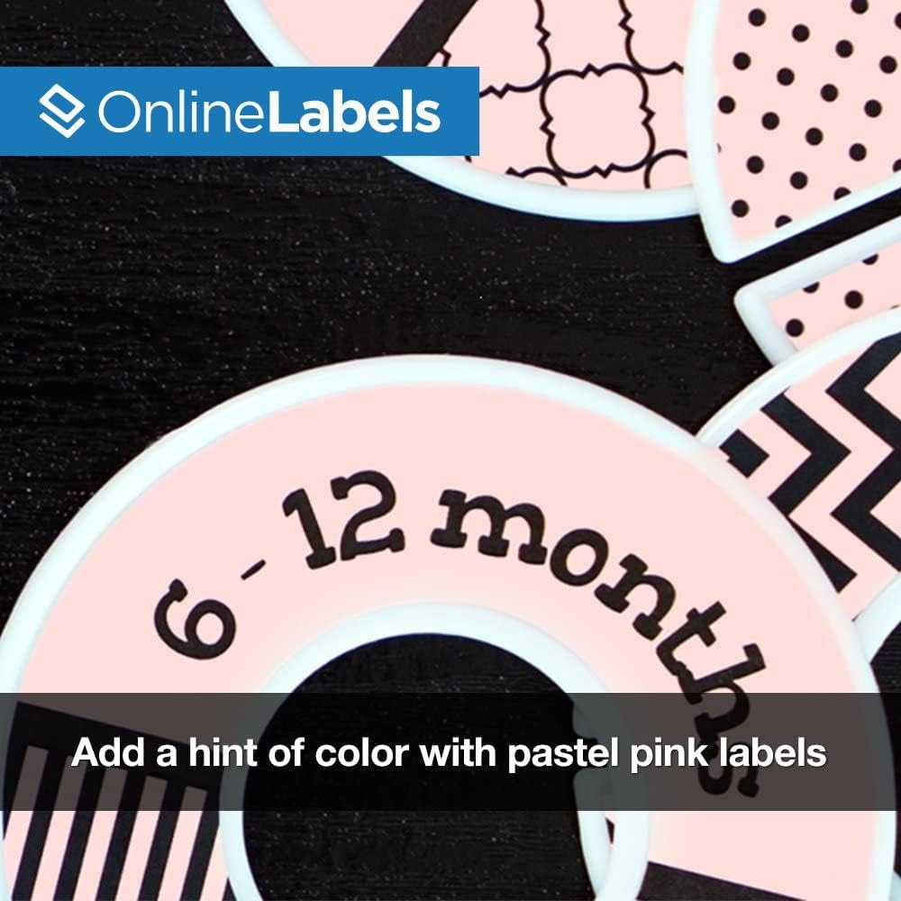 Pastel Pink Sticker Paper, 100 Sheets, 8.5 x 11 Full Sheet Label, Inkjet or Laser Printer, Online Labels