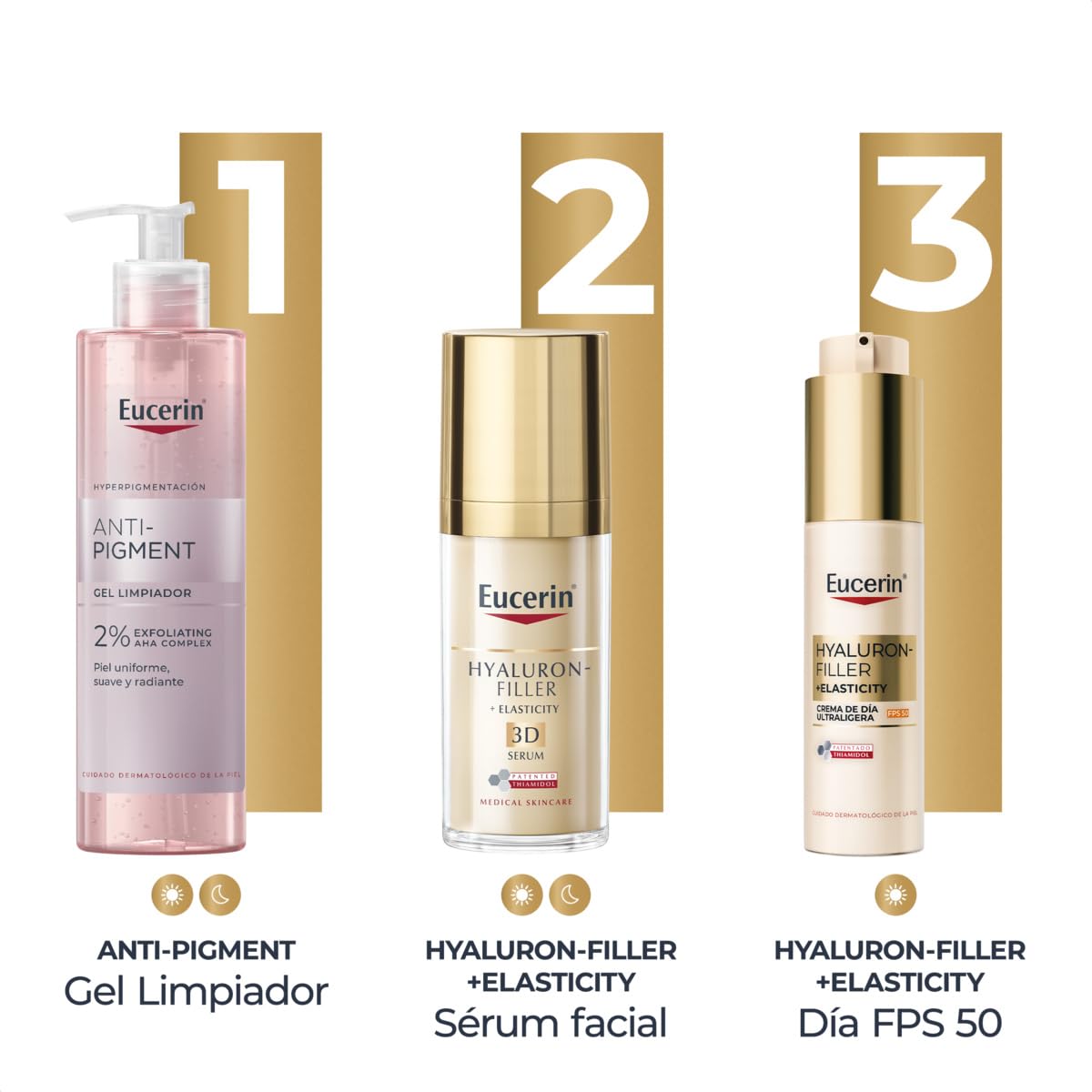 Hyaluron-Filler + Elasticity Día Ultraligera SPF50 50ml, Crema facial antimanchas y antiarrugas, protección solar con Thiamidol, absorción rápida, para todo tipo de piel