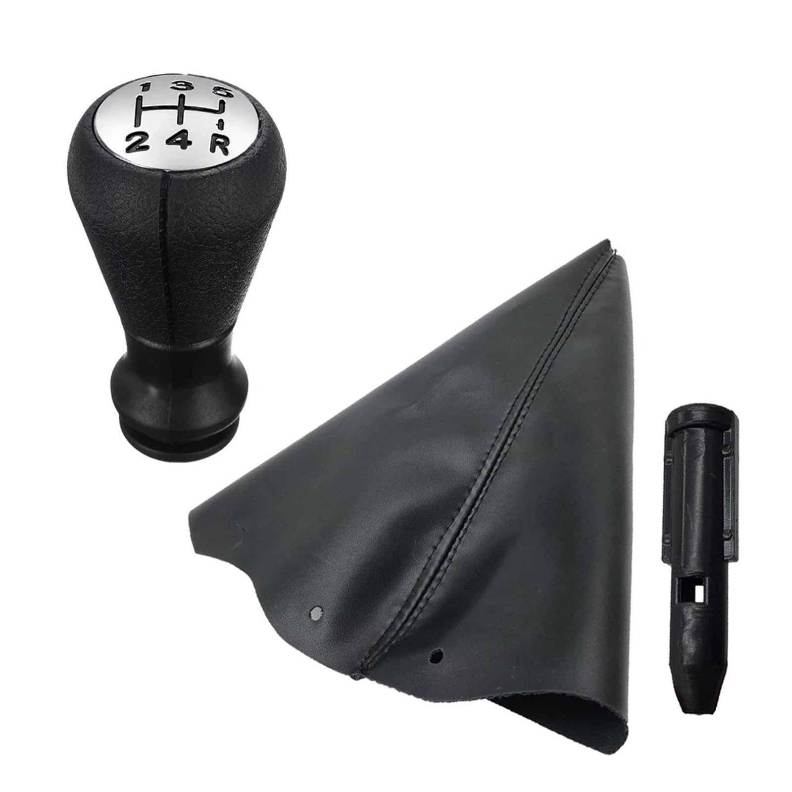 Vavgkdkpzb Chrome Set Shifter Lever Handle For Peugeot 106 107 205 206 207 306 307 308 405 Car Gear Shift Knob 5 Speed Lever(Chrome Set)