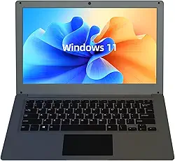 Notebook W11 de 13,3 polegadas, quad-core, gráficos HD de 500 MHZ, 33.8 cm 6GB RAM 256GB SSD, suporta Bluetooth USB 3.0, MHDMI, fino e leve, laptops PC para trabalho e estudantes, cinza e