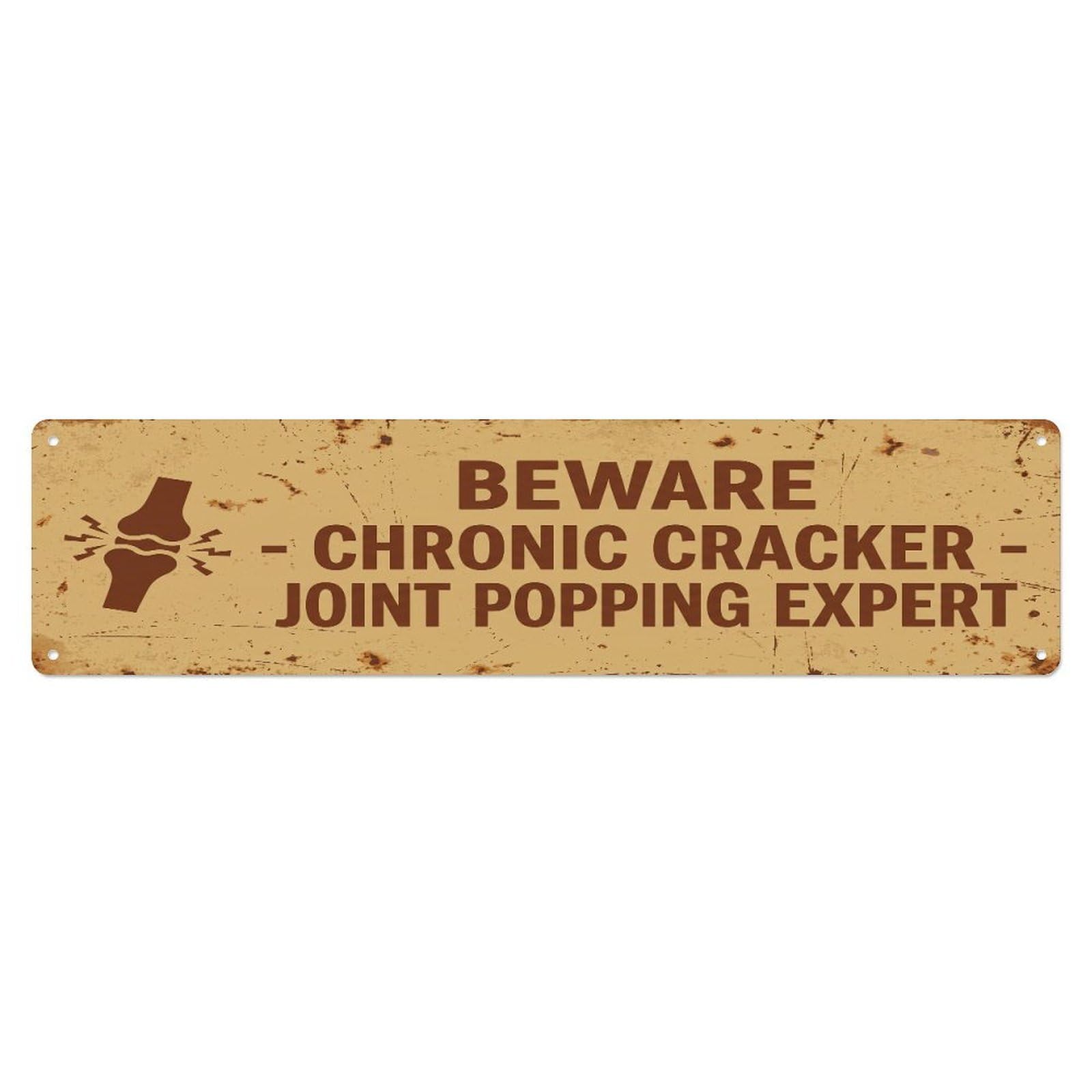 Fqcyn Style Metal Tin Sign Vintage Funny Beware Chronic Cracker Warning