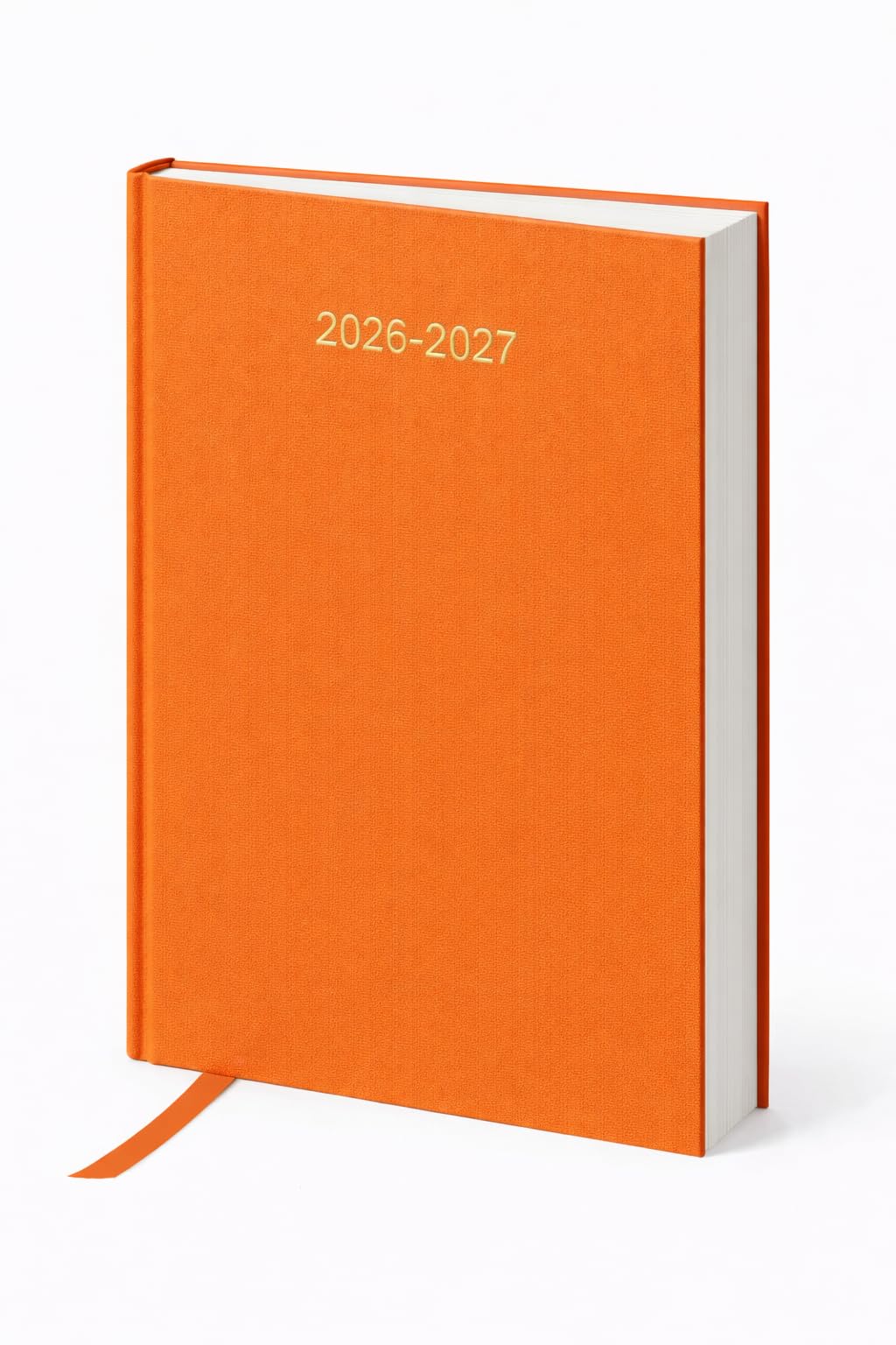 Top Sale Academic Diary 2026-2027 A5 Day Per Page Planner – Student Diary with Ribbon Marker, Hardcover Casebound Binding, School & University Planner August 2026–July 2027 Orange — image 1