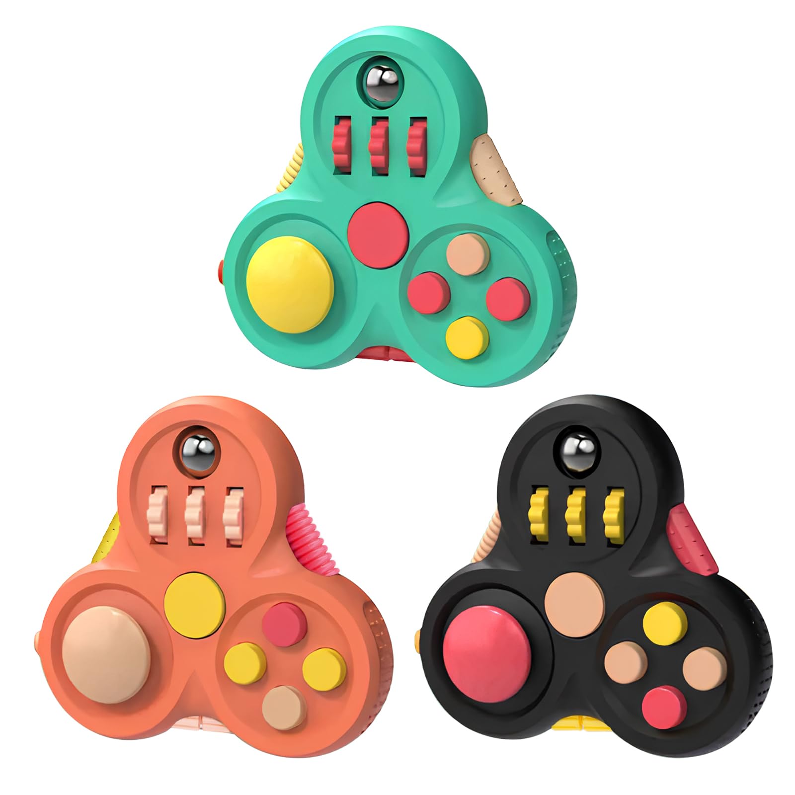 YrissmissFidget Toys for Adults,3PCS Fidget Pad Easter Basket Stuffers for Boys Girls,Sensory Toys Stress Relief Cube Clicker Controller,ADHD Autism Fidget Spinner for Office Desk Travel Games