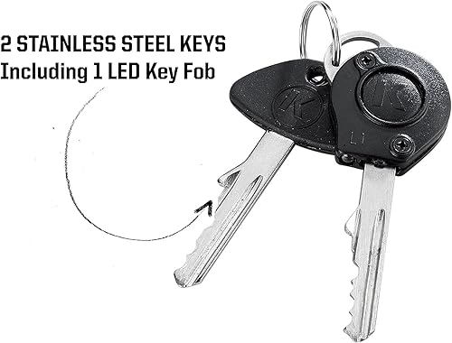 Miniatura 6 de Kryptonite Cable de bloqueo de bicicleta, 6 pies x 0.472 in, cable de acero trenzado, cerradura de bicicleta de seguridad antirrobo con llaves para