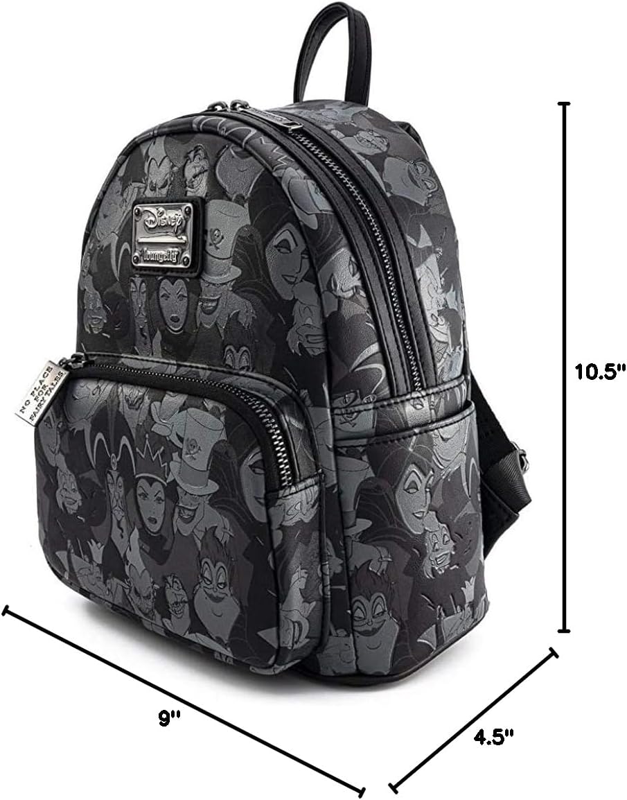 Loungefly Disney Villains Debossed All Over Print Womens Double Strap Shoulder Bag Purse - Image 8