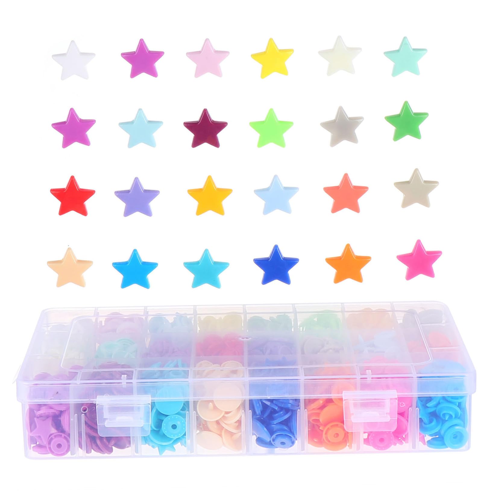Gatuida Kit 360 Bottoni Pressione in Plastica a Forma di Stella, Facile da Usare e Adatto per Professionisti e Principianti, per Asciugamani e Bavaglini