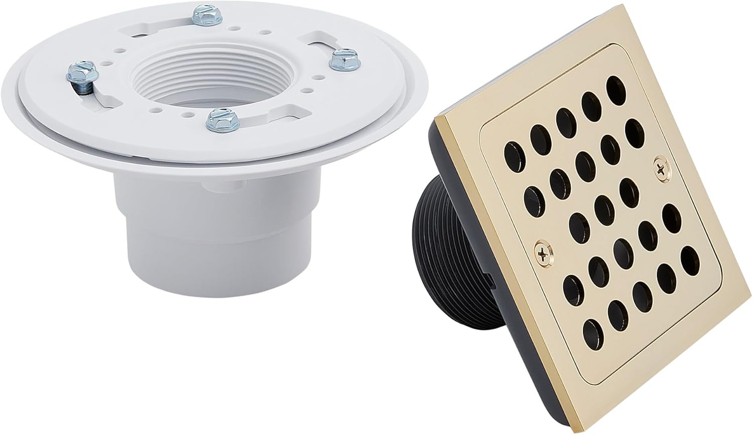 Signature Hardware 446698 Menlo Square Shower Drain - Polished Nickel