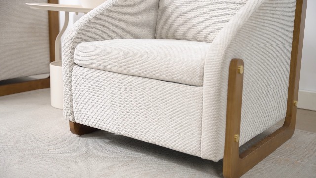 Sillón Plegable Tela Beige miniatura 7