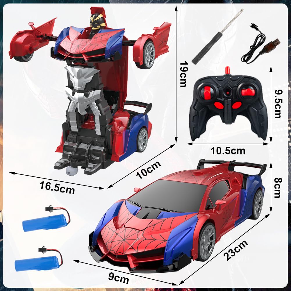 HATFRYF Transforming Remote Control Car, Transformable Robot RC Car Toy, RC Race Drift Cars, 360° Rotating, Kids Model Toy - Image 2